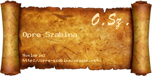 Opre Szabina névjegykártya